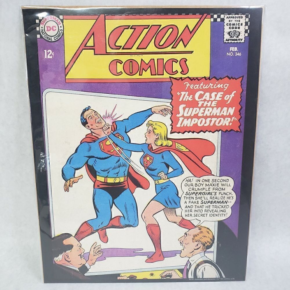 Action Comics #346 1967 Superman Vintage DC Comic Series 11"X14" Poster